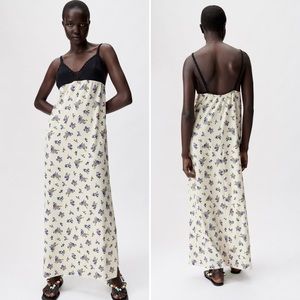 Zara patterned crochet satin dress